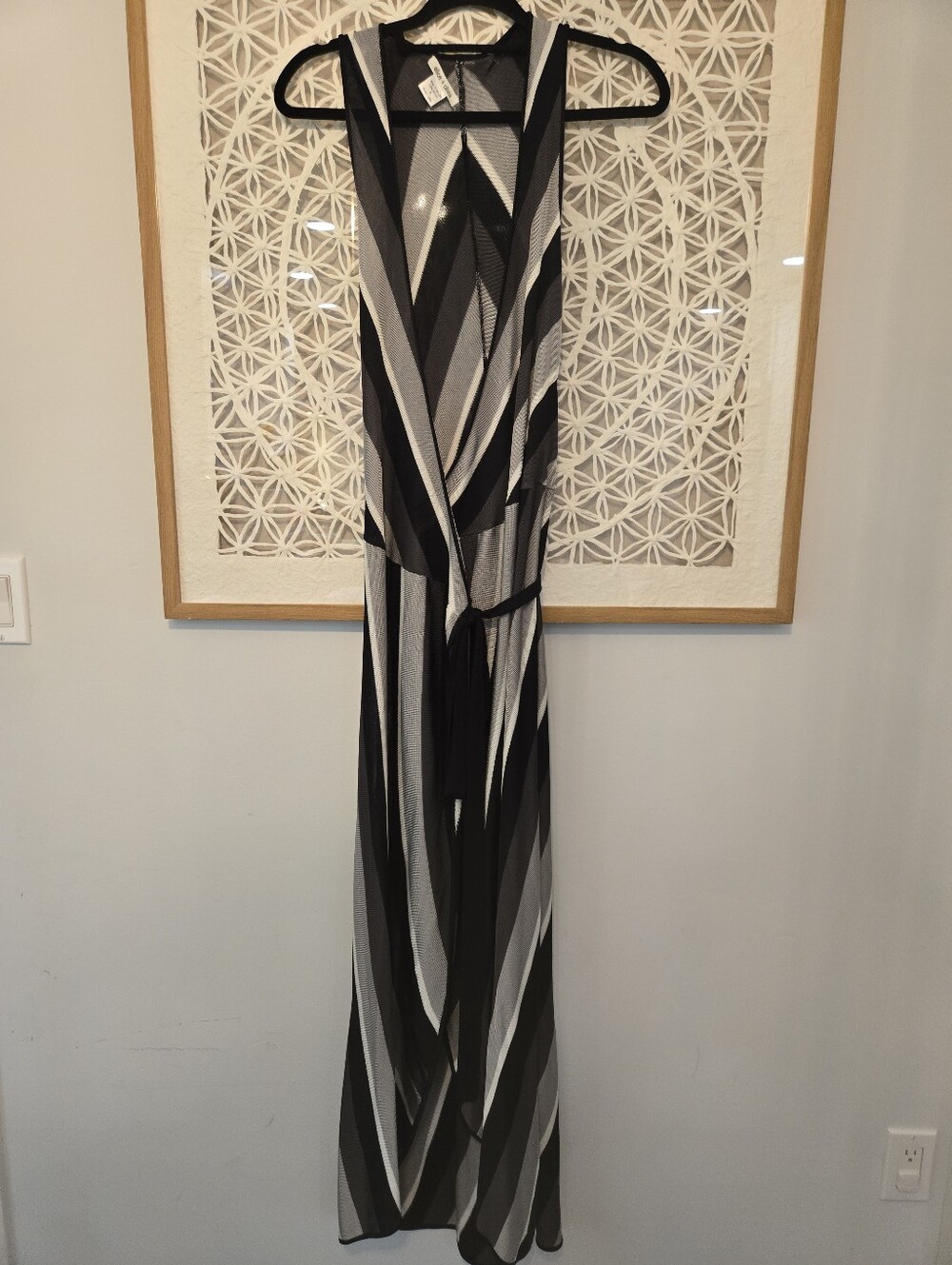 Alice & Olivia Striped Knit Wrap Dress Pool Beach Cover Up Size S Resortwear